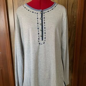 Tasha Polizzi Blue Henley Top - L
